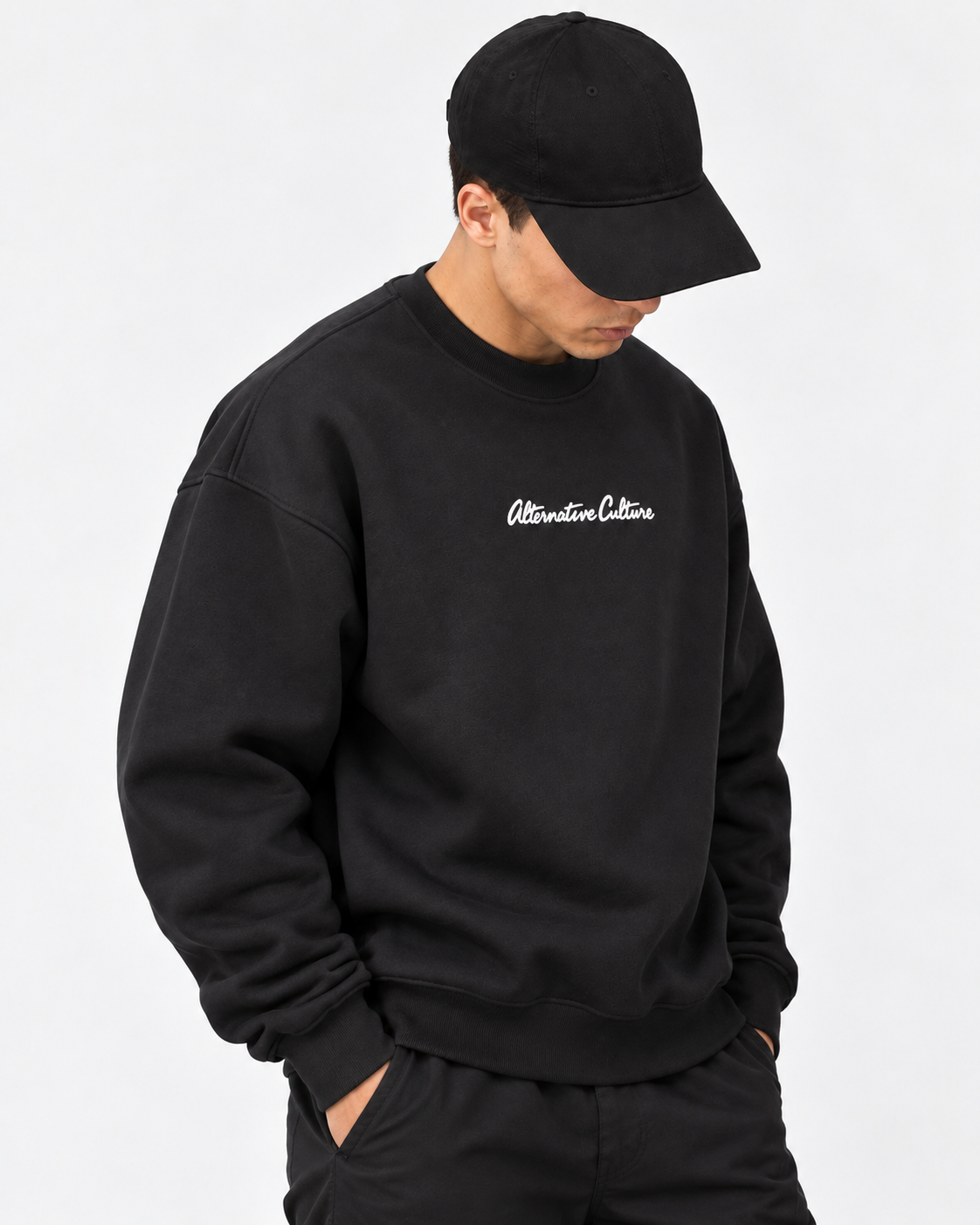 Sweatshirt Round Oversize Black Culture