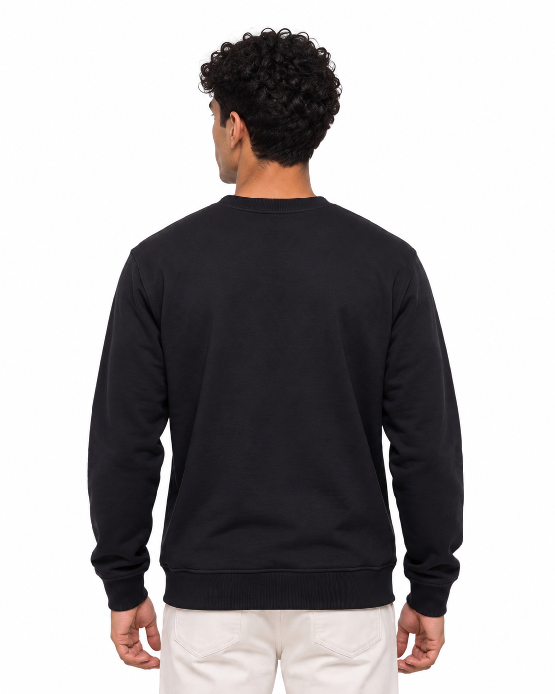 Sweatshirt Round Black Silver Hawk