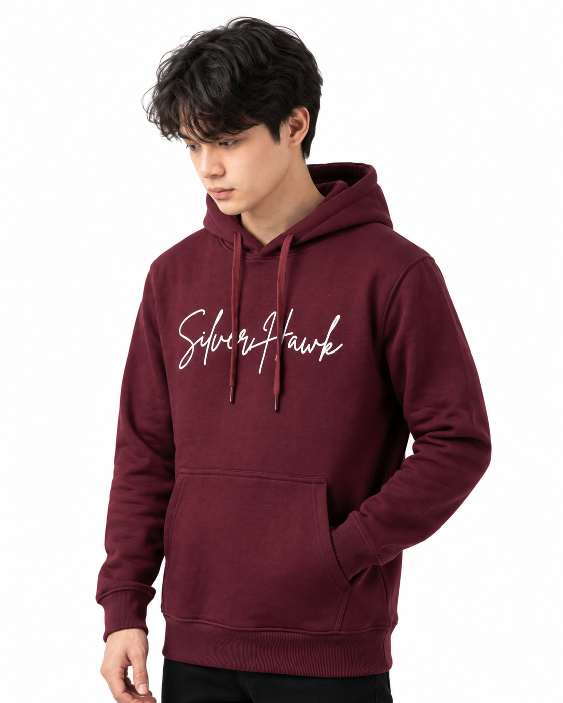 Sweatshirt Hoodie Burgundy Silver Hawk
