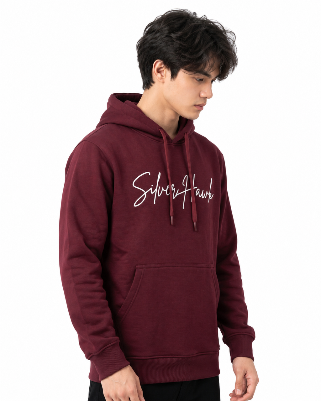 Sweatshirt Hoodie Burgundy Silver Hawk