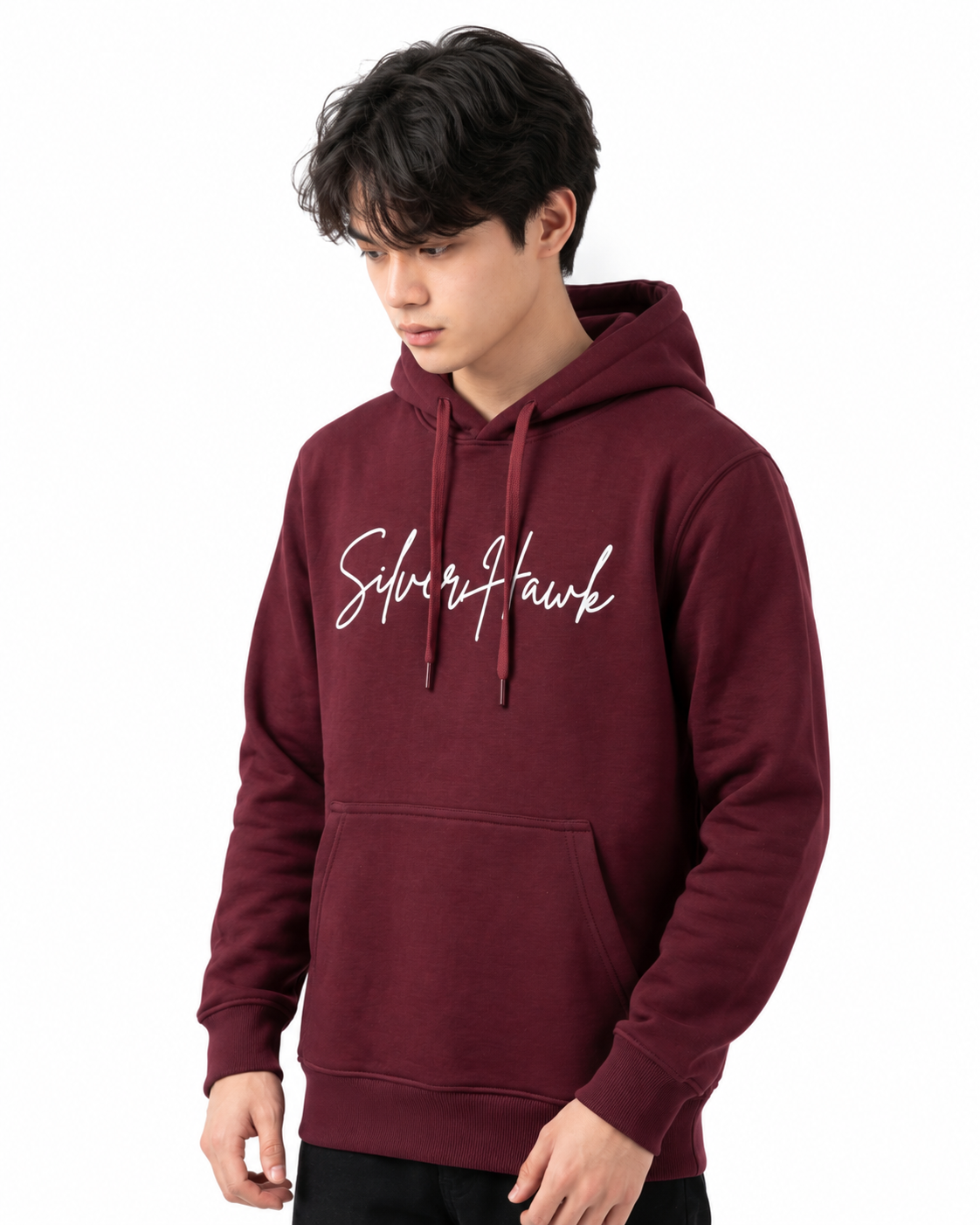 Sweatshirt Hoodie Burgundy Silver Hawk