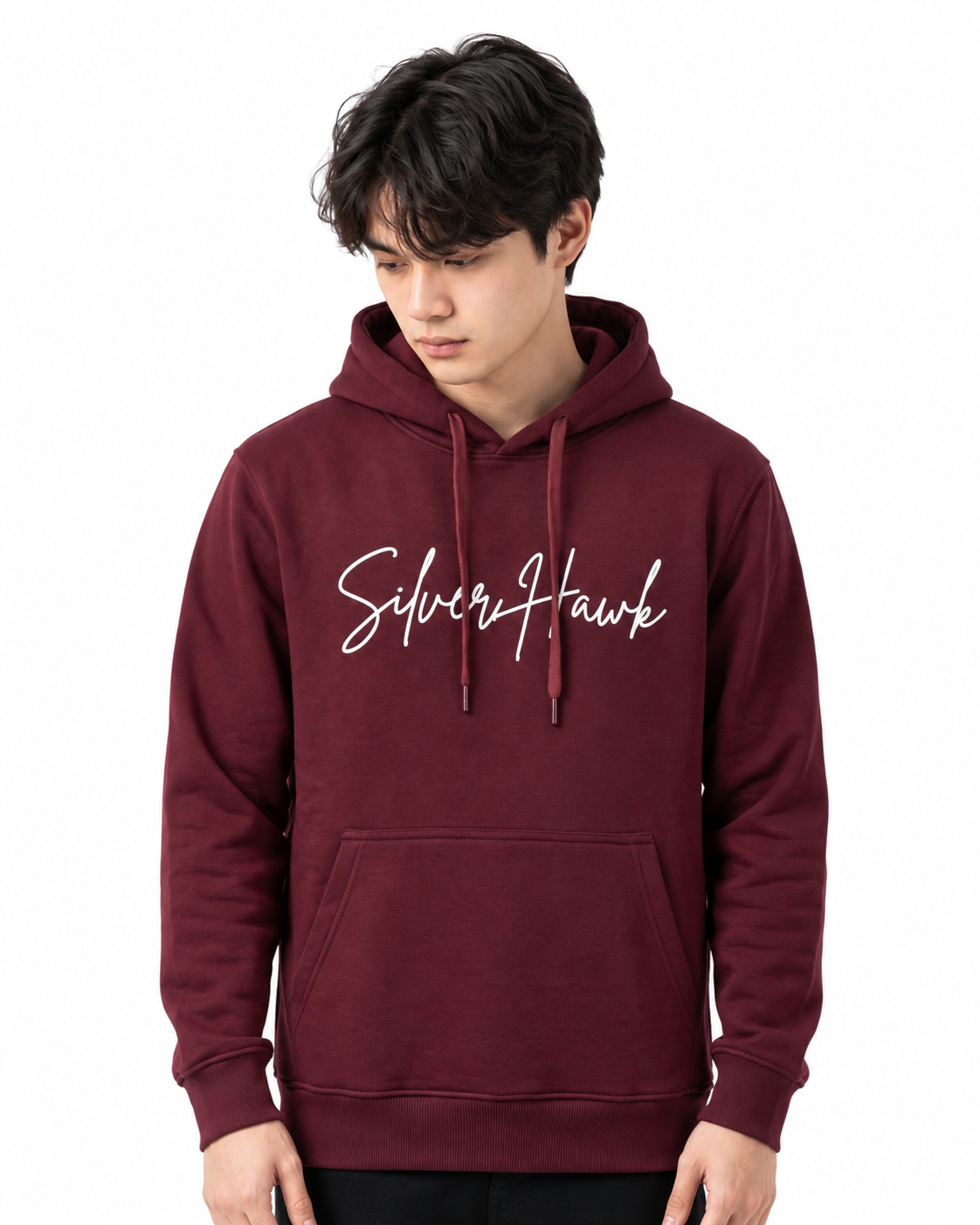 Sweatshirt Hoodie Burgundy Silver Hawk