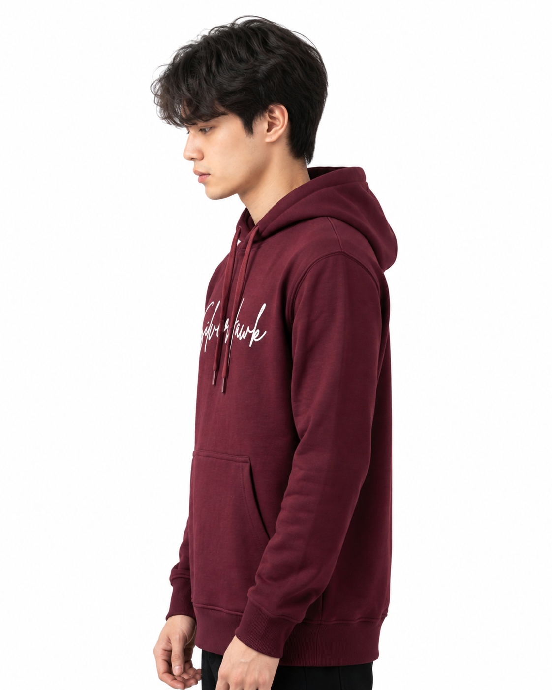Sweatshirt Hoodie Burgundy Silver Hawk