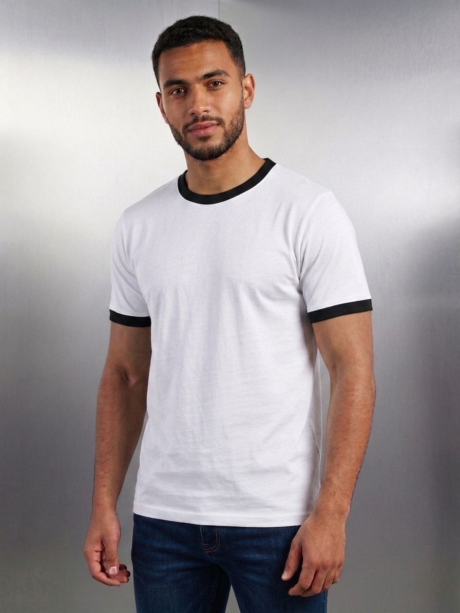 T-shirt White Ringer printed