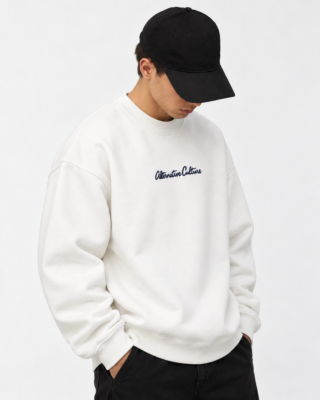 Sweatshirt Round Oversize White Culture