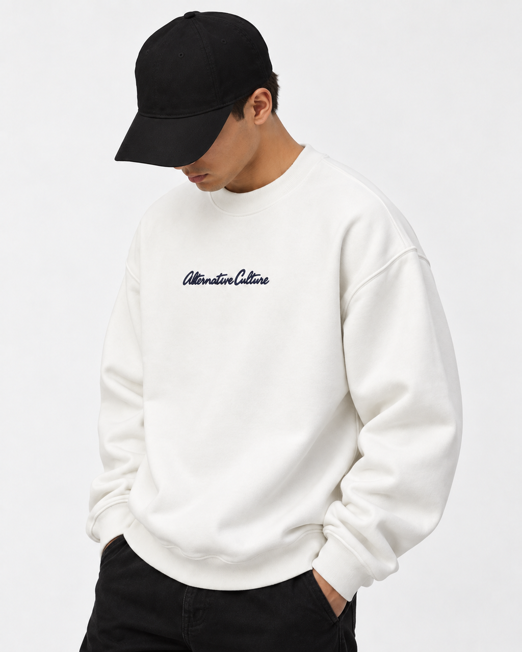 Sweatshirt Round Oversize White Culture