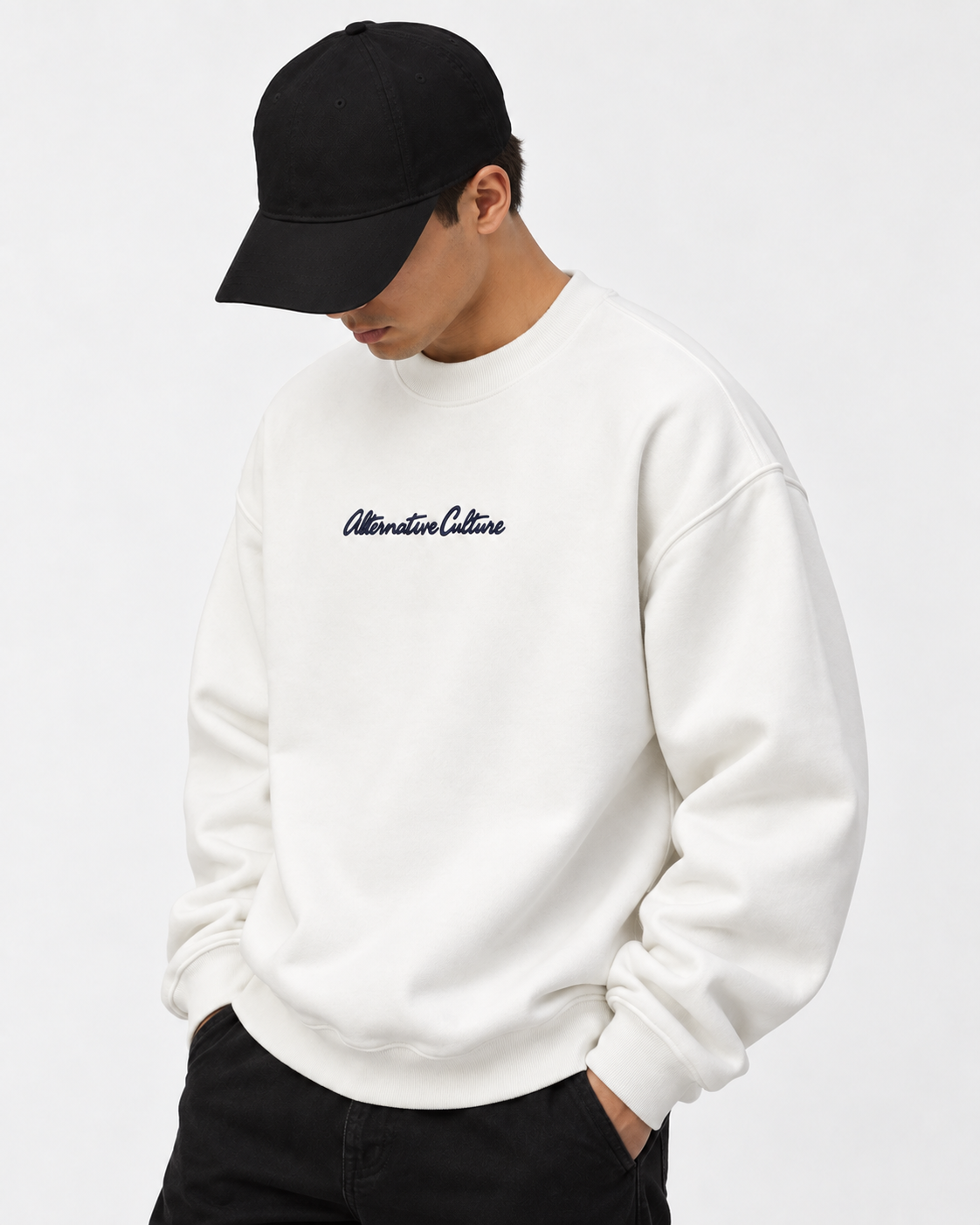 Sweatshirt Round Oversize White Culture